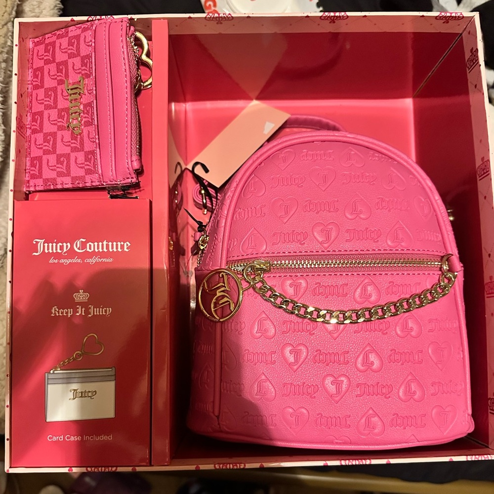 juicy couture backpack and card holder